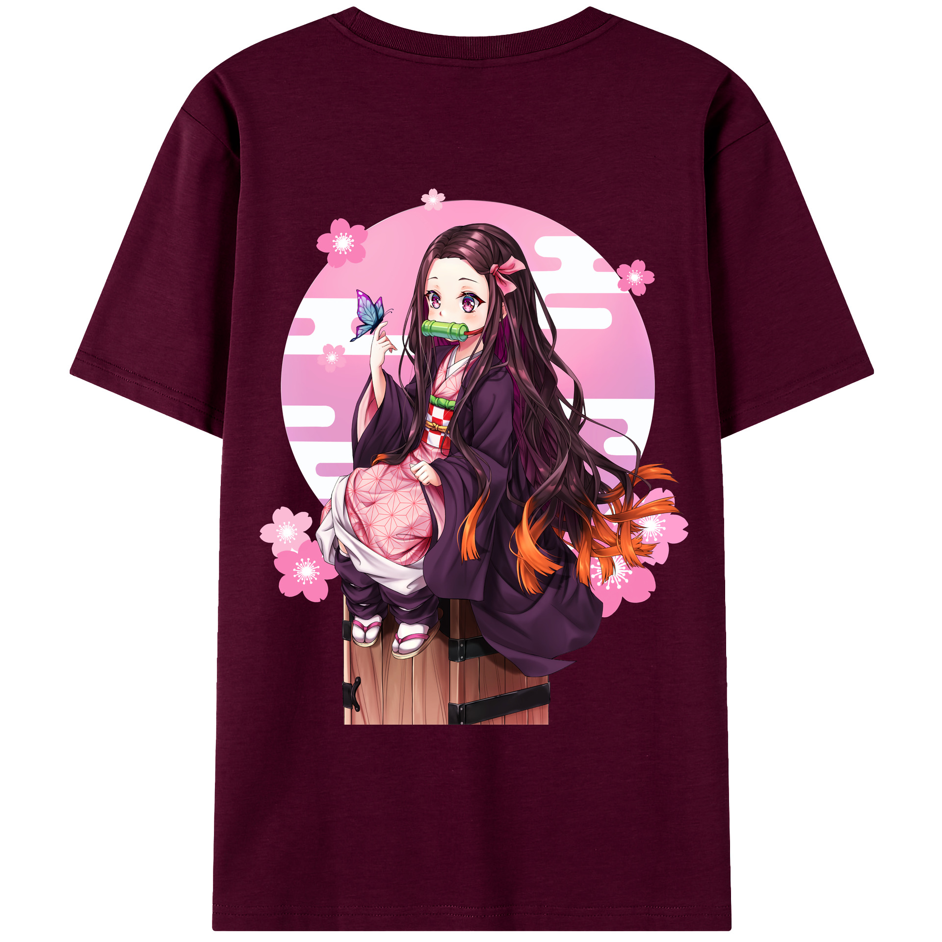 （画像用） 鬼滅の刃（きめつのやいば）竈門 禰󠄀豆子／かまど ねずこ Kamado Nezuko レディース半袖Tシャツ(バックプリント)
